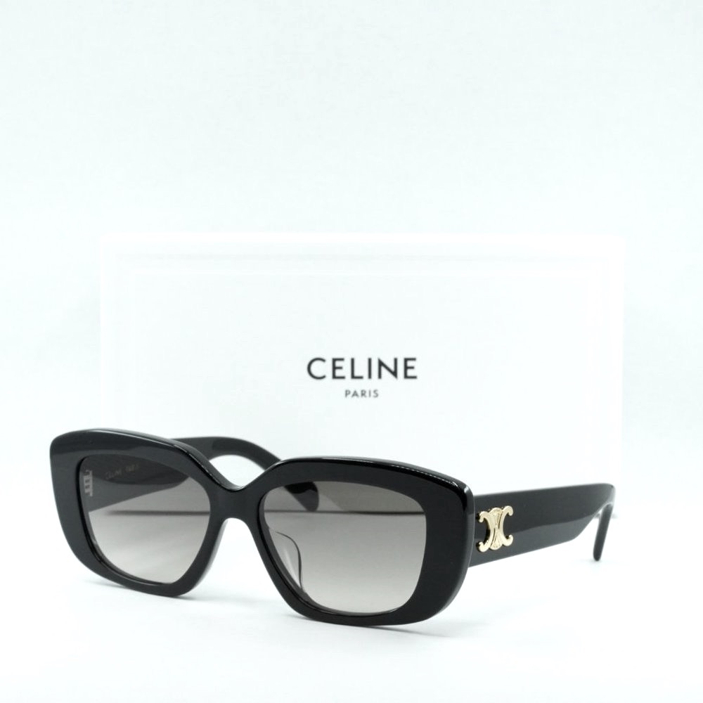 💯 NEW CELINE CL40216U 01F TRIOMPHE  SHINY BLACK BROWN GRADIENT SUNGLASSES